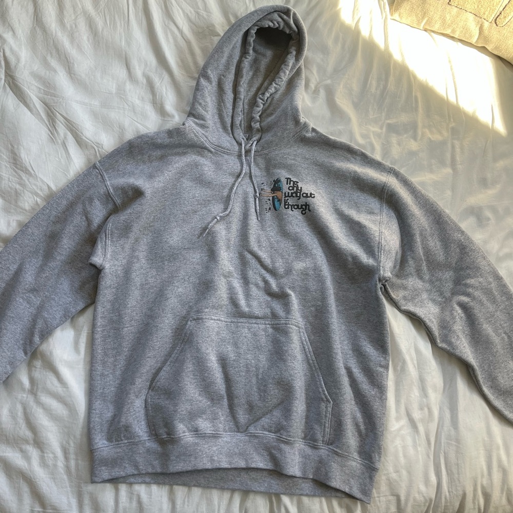 Grey Oversized Graphic Hoodie